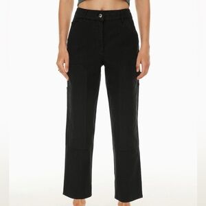 Aritzia Wilfred Free Pants Black Brennan Cargo Utility Straight Leg Crop Size 8